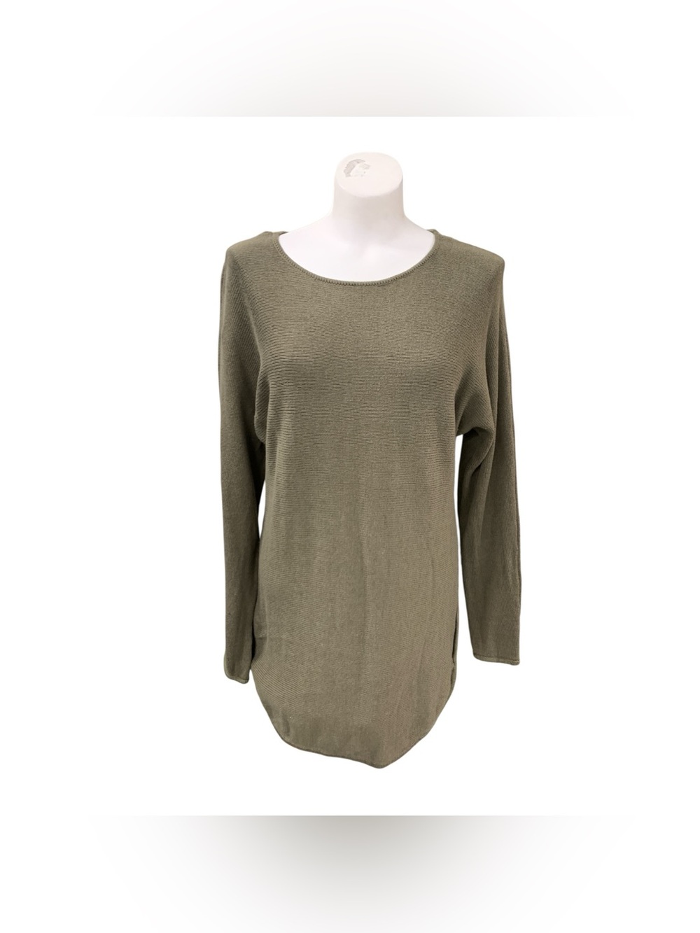 Michael Kors Olive Green Long Sleeve Scoop Neck Top Size XS